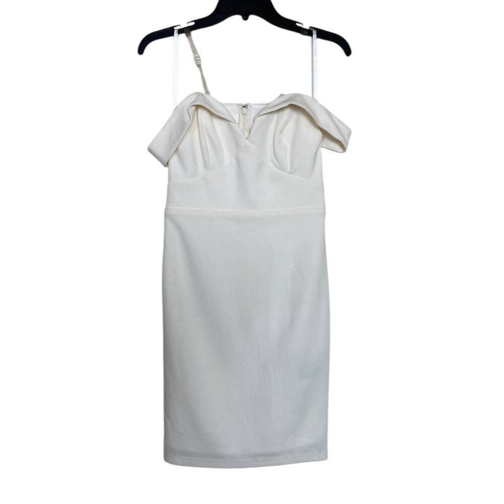 Bebe Dress Womens Size XS Off White Off Shoulder V Neck